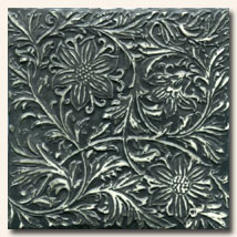 Mintons Clematis Tile - Black