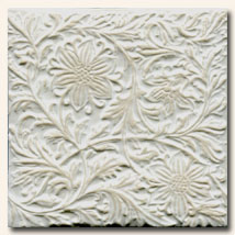 Mintons Clematis Tile - White